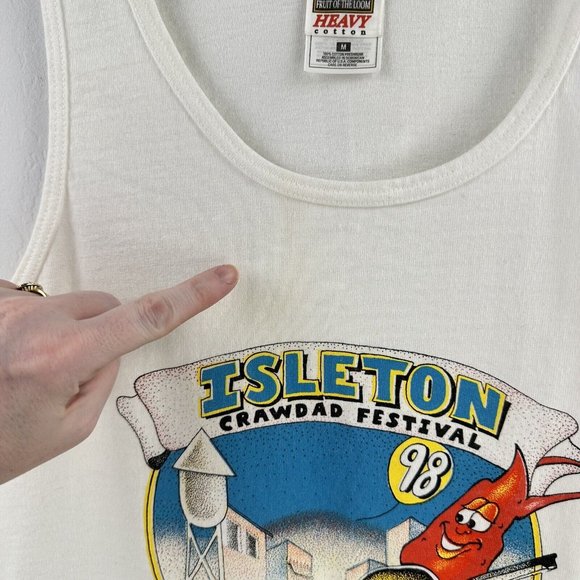 Vintage Isleton Crawdad Festival Tank Top 1998 Size M 5 Miler Pinch Tails‎ - Picture 7 of 8